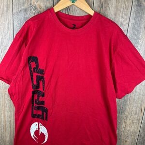 GASP Original Tee Red Distressed Logo Bodybuilding Gym T-Shirt XXL